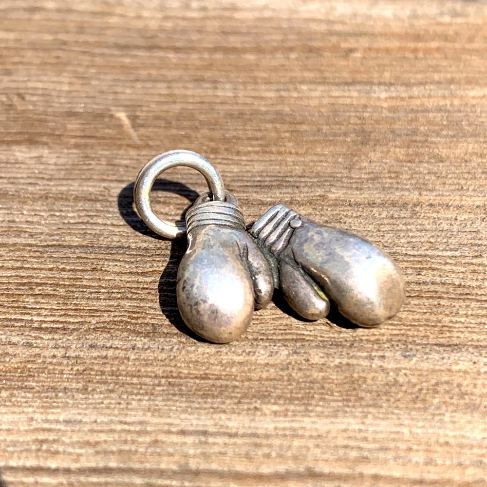 Silver Boxing Gloves Charm